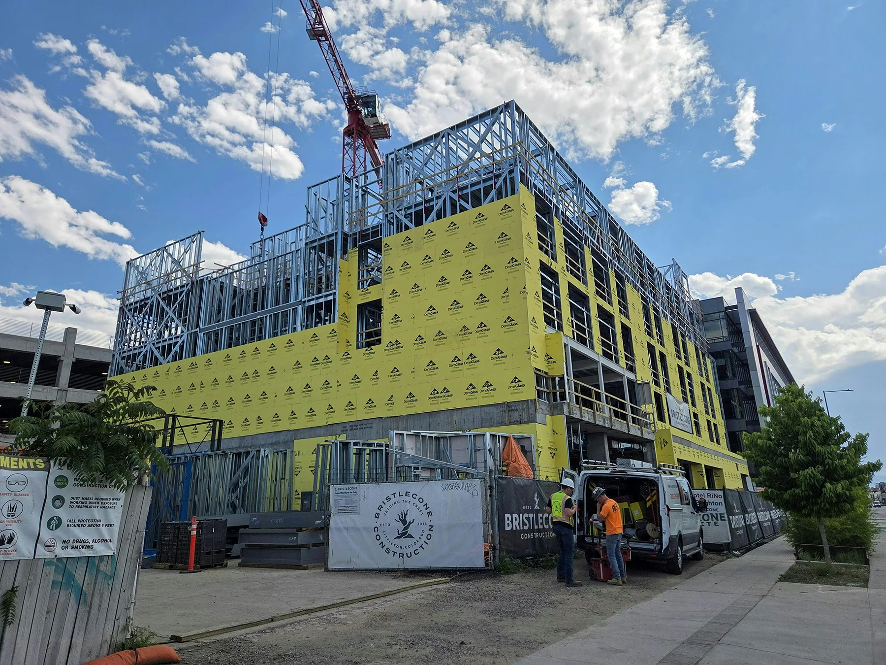 A hotel being constructed with CFS framing. S.A. Miro, Inc.